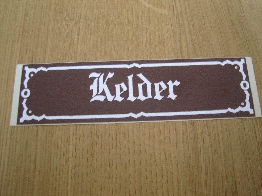 sticker deursticker KELDER *, Ophalen, Zo goed als nieuw