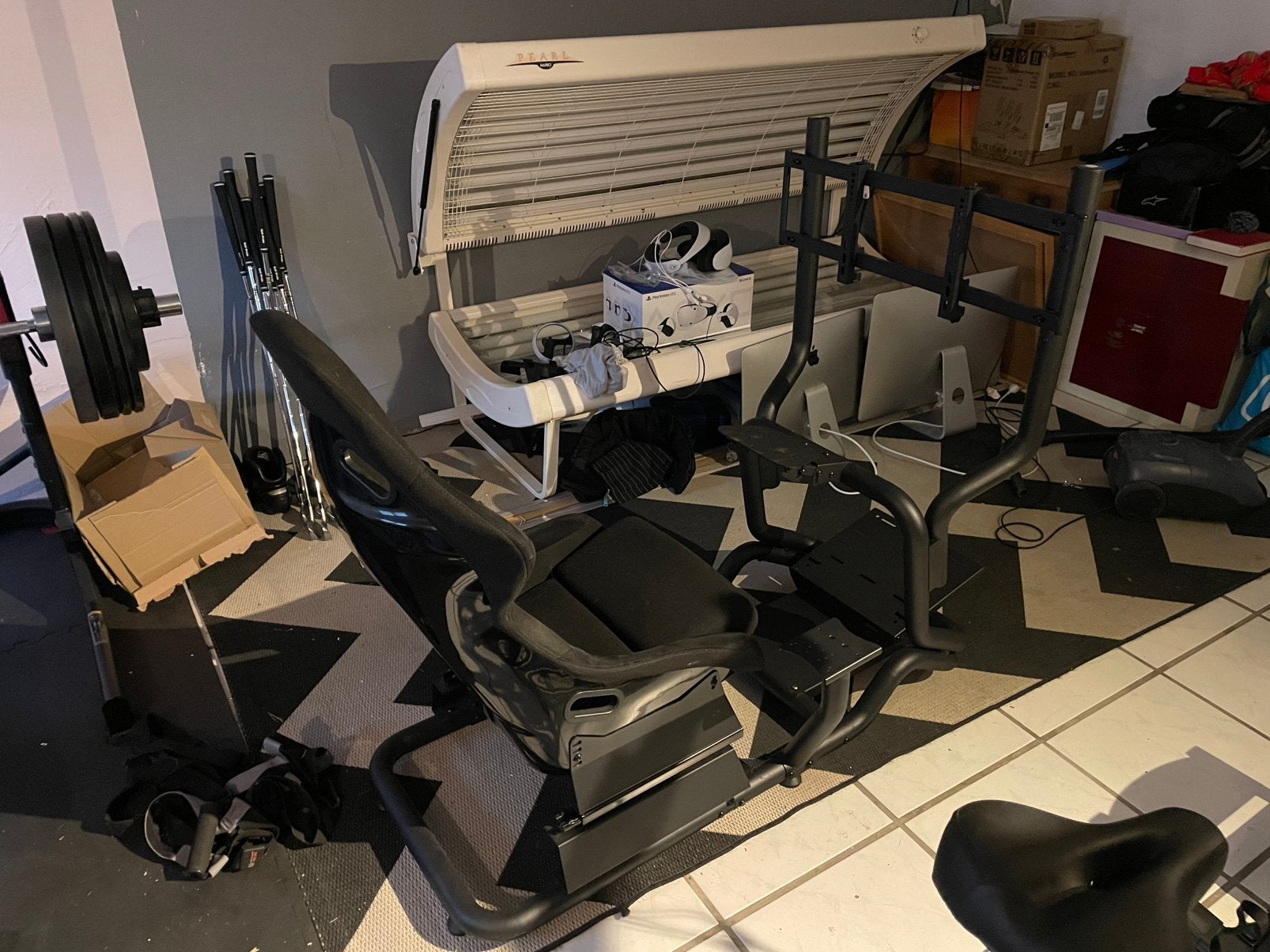 Xxl simrig met tv stand en shifter fanatec, Computers en Software, Joysticks, Ophalen, Zo goed als nieuw