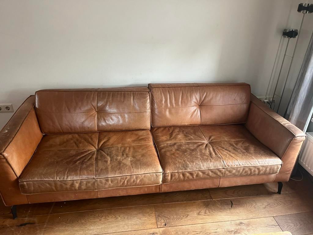 Dyyk lederen bank - 3-zits bank, Ophalen, Gebruikt, Driepersoons, 200 tot 250 cm