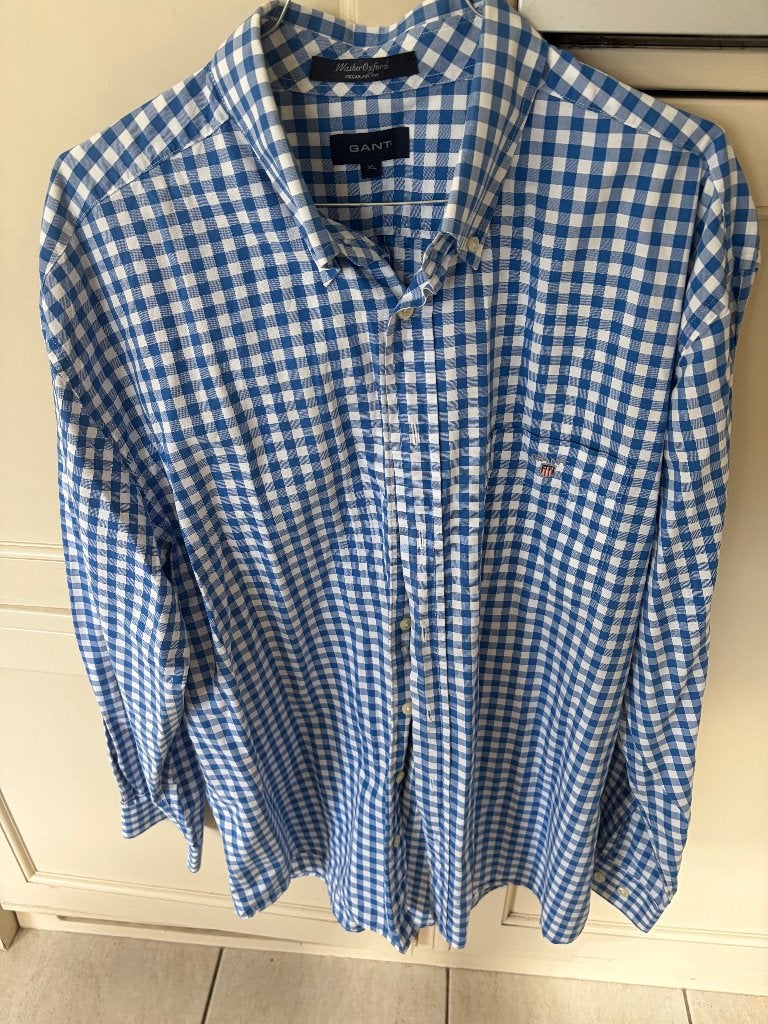 hemd heren, Blauw, GANT, Ophalen of Verzenden, Zo goed als nieuw