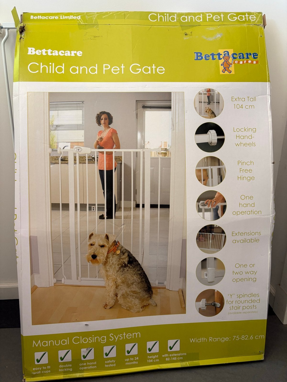 Bettacare Child and Pet Gate - Hoog Veiligheidshek traphekje, Ophalen, Zo goed als nieuw, Klemhekje, Metaal of IJzer