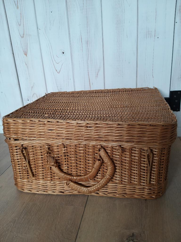 grote rieten mand, Huis en Inrichting, Ophalen, Gebruikt, Rechthoekig, Riet