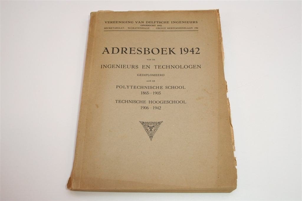 Vintage Adresboek Delftse Ingenieurs [1942] — 1865-1942, Ophalen of Verzenden, Gelezen