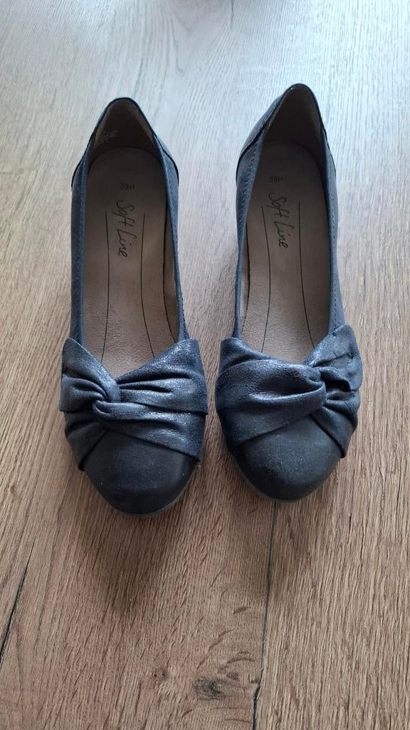 Leuke blauwe schoenen met sleehak., Ophalen of Verzenden, Schoenen