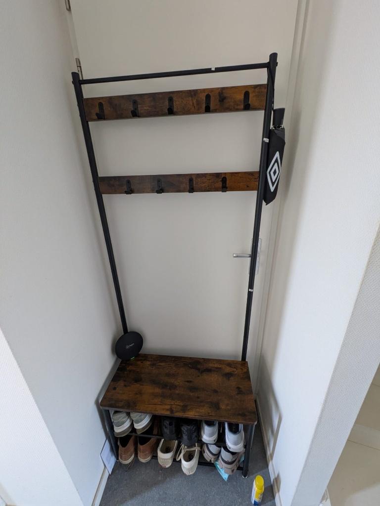 Industrial Coat Rack / Hall Tree with Shoe Storage, Ophalen, Zo goed als nieuw