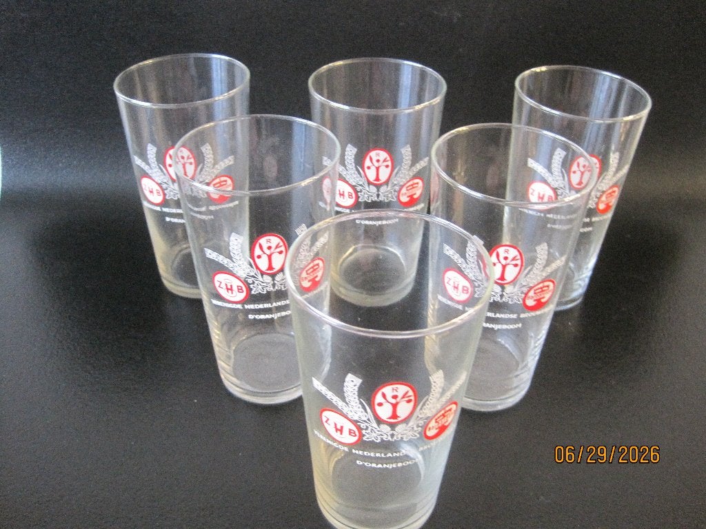 Partijtje  ZHB  glazen uit Den-Haag, Ophalen of Verzenden, Zo goed als nieuw, Bierglas