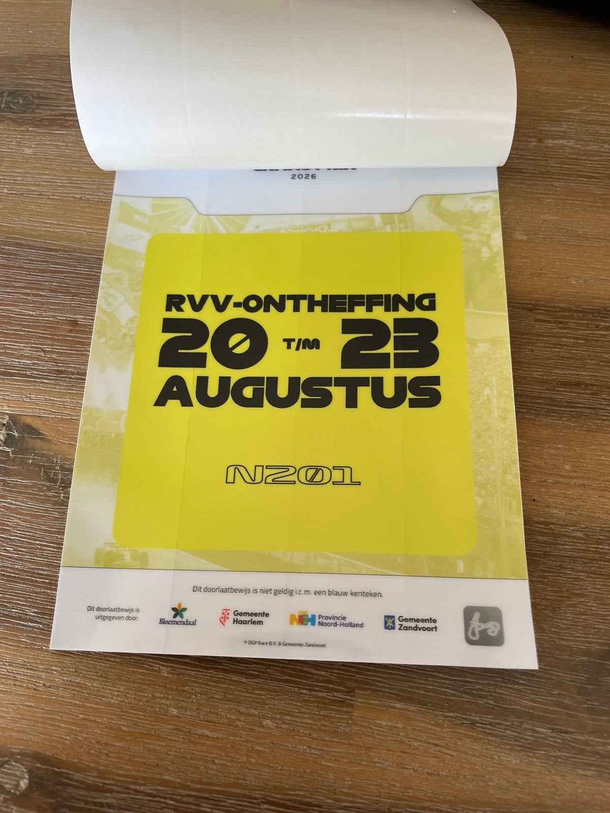 RVV-ontheffing 20-parkeren zit erbij 10 min naar stadion, Ophalen of Verzenden, Nieuw