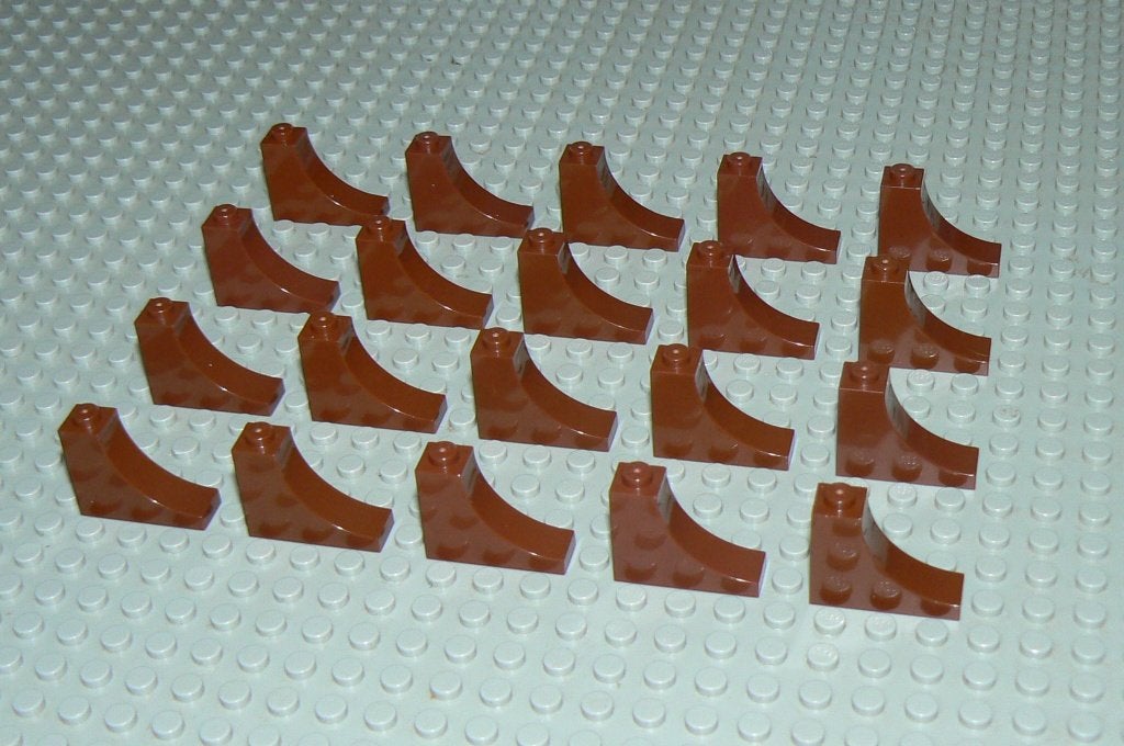 L658 Gebogen stenen 1x3 (binnen boog) roodbruin 20 st., Ophalen of Verzenden, Nieuw, Losse stenen, Lego