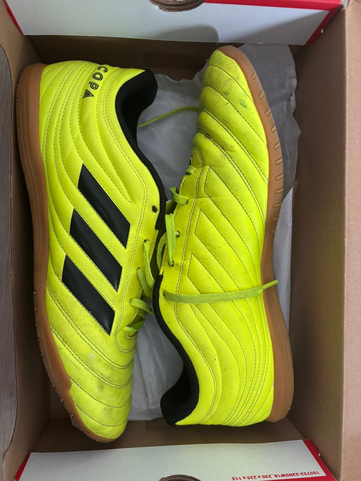Adidas Copa Indoor / Zaalvoetbalschoenen Fluorgeel – Maat 45, Maat XS of kleiner, Ophalen of Verzenden, Gebruikt, Schoenen