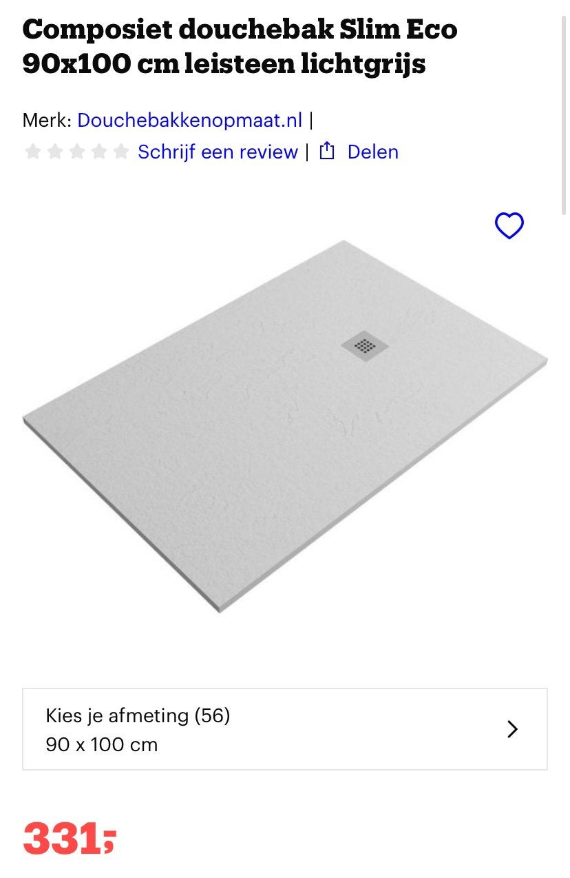Composiet douchebak 90x100 met  sifonaansluiting, Ophalen, Nieuw