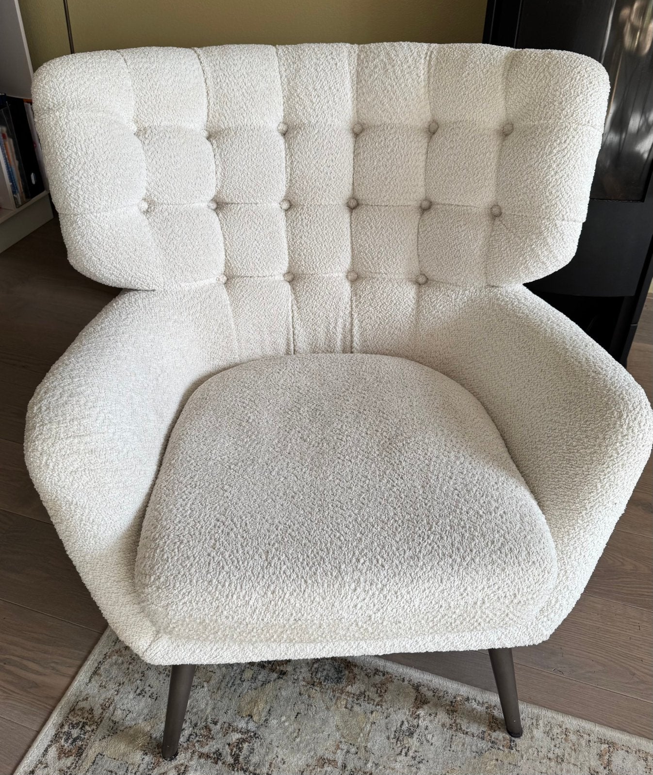 Oorfauteuil teddy wit, Huis en Inrichting, Ophalen, Zo goed als nieuw, Stof, 50 tot 75 cm