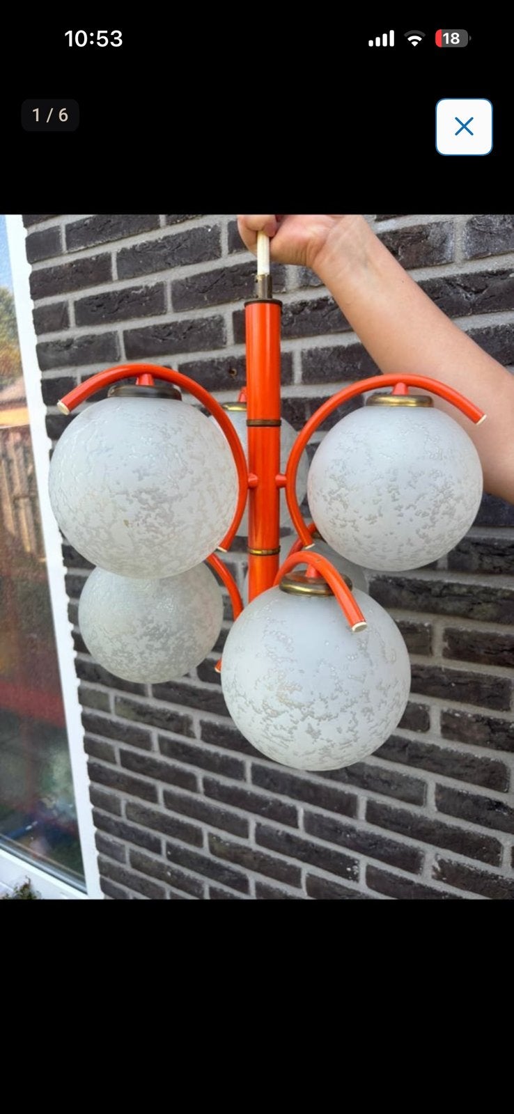 Retro, vintage sputnik hanglamp, Huis en Inrichting, Ophalen of Verzenden, Gebruikt
