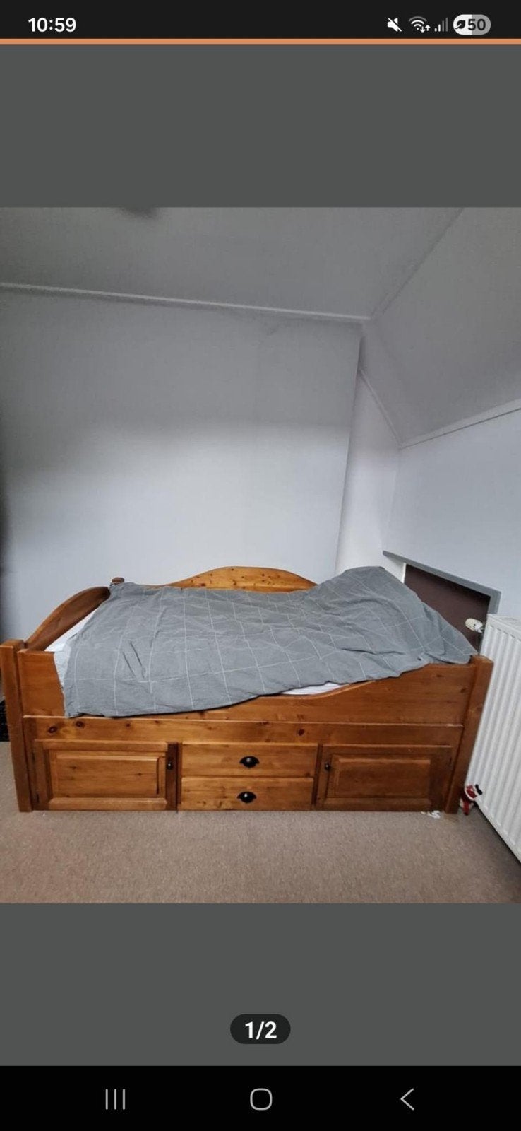 Bed, zeer geschikt voor kinderen, met opbergruimte, Huis en Inrichting, Ophalen, Gebruikt, Klassiek, 80 cm