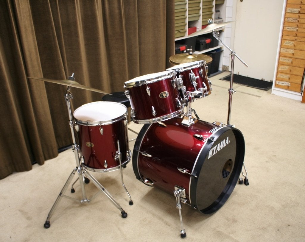 drumstel: tama imperialstar wine red 22/10/12/14/14s bekkens, Ophalen, Gebruikt, Tama, Jouwdrumstel@gmail.com