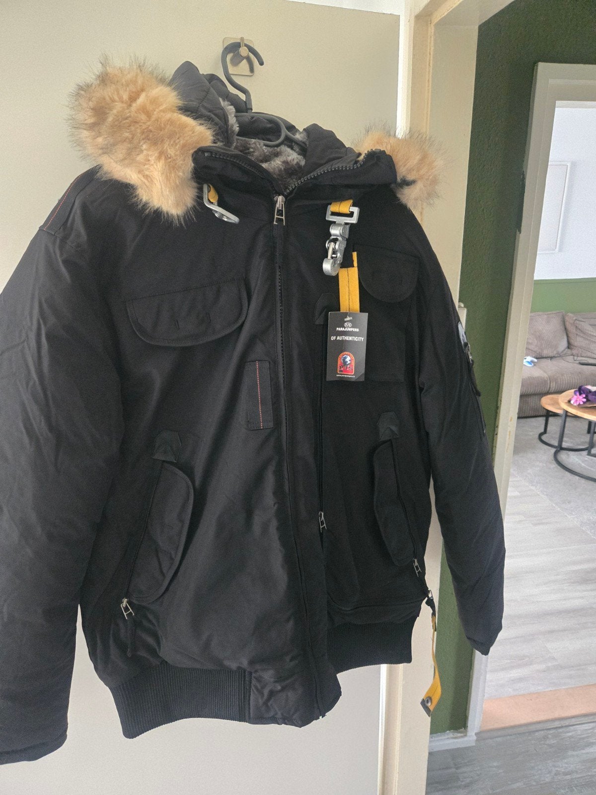 Parajumpers Gobi Bomberjack met bontkraag - Maat XXL, Kleding | Heren, Zwart, Nieuw, Ophalen of Verzenden, Overige maten