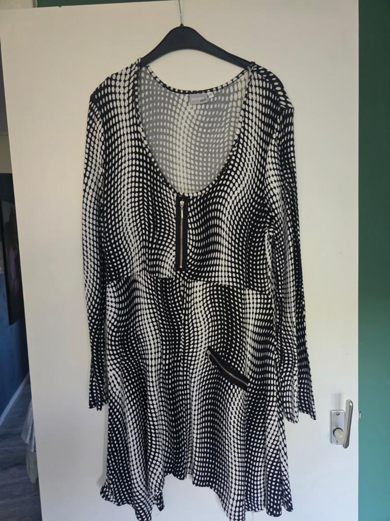 Tuniek/jurk met ritsjes - Pescara Plus, Kleding | Dames, Pescara Plus, Zwart, Maat 46/48 (XL) of groter, Ophalen of Verzenden