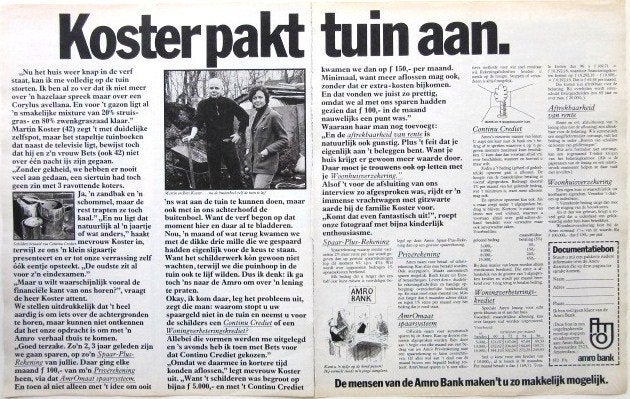 7 vintage advertenties reclames van Amro bank 1975-80, Verzamelen, Ophalen of Verzenden, Gebruikt, Overige typen