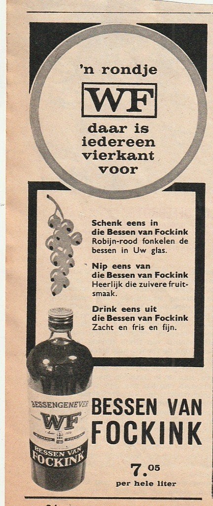 Retro reclame 1963 Wynand Fockink rondje bessen genever, Verzenden, Overige typen