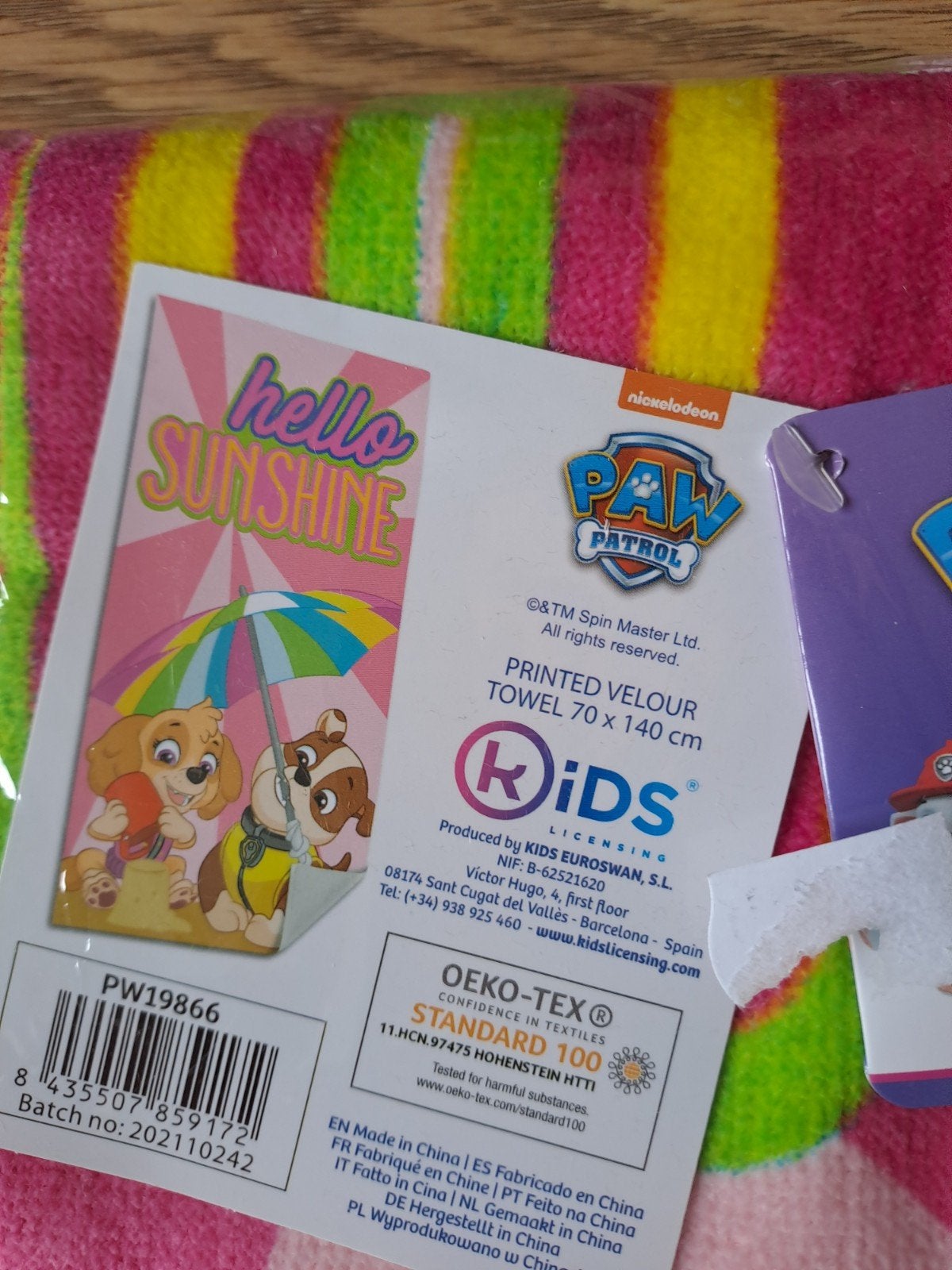 Nieuw Paw Patrol Badlaken - Skye & Everest "Hello Sunshine", Ophalen of Verzenden, Nieuw