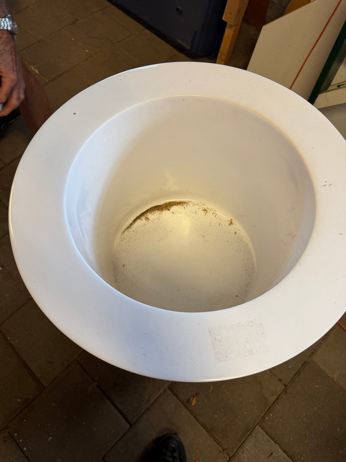 Grote witte vaas, 90 cm hoog, 52 cm diameter, Ophalen, Kunststof, Wit, Gebruikt