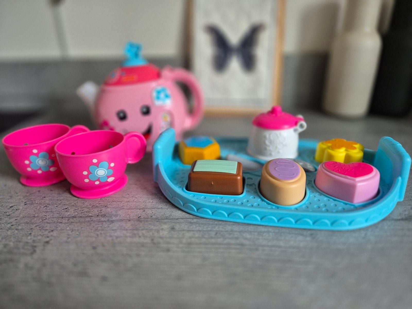 Fisher-Price theepot met geluid en licht, theeservies, Ophalen