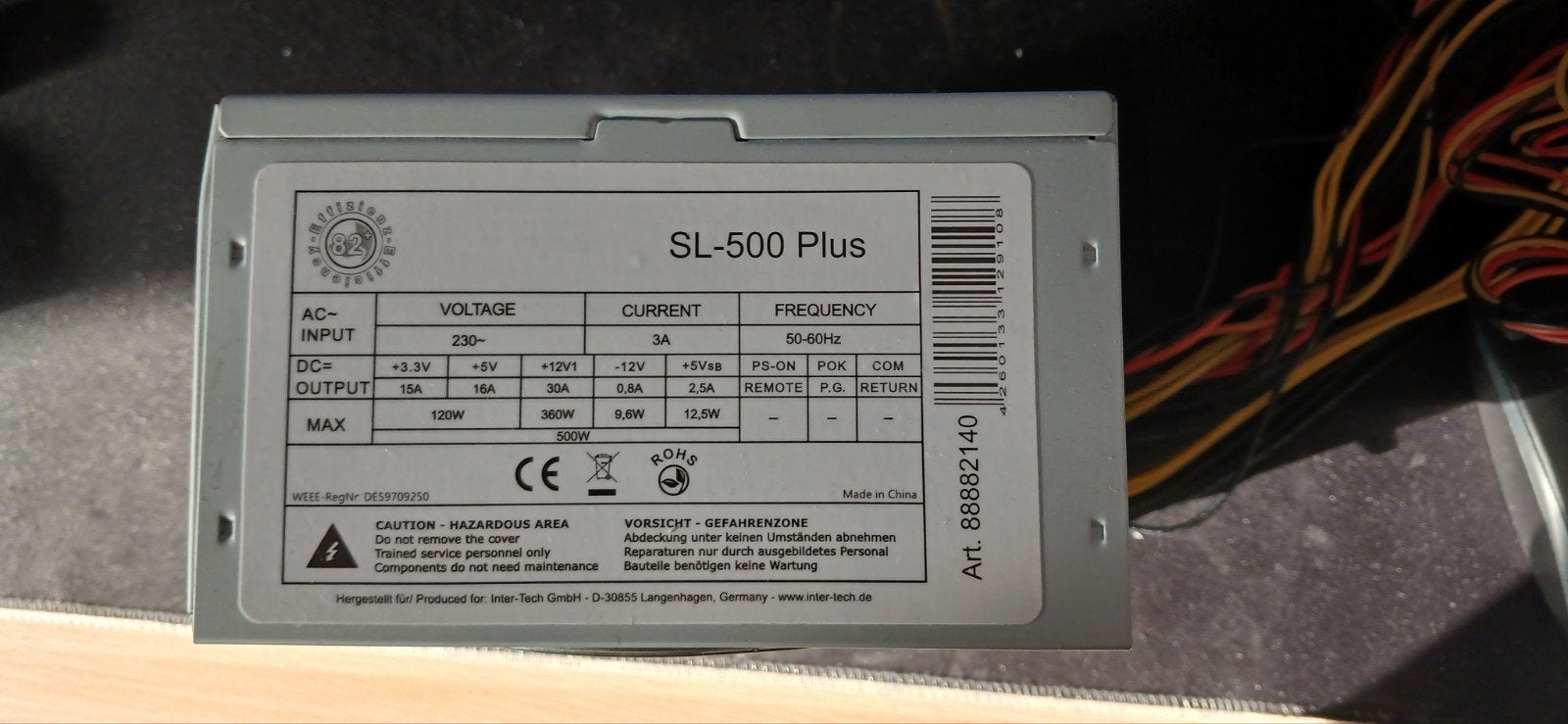 500W PSU - Werkt perfect, Computers en Software, Verzenden, Zo goed als nieuw