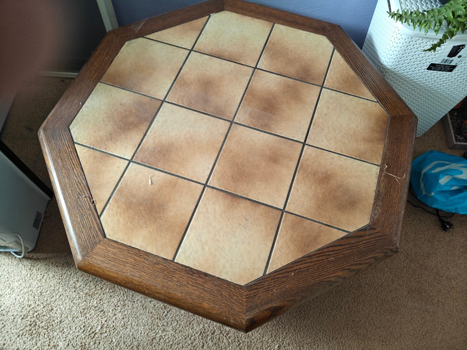8 hoekige eiken salontafel, Ophalen, Gebruikt, Eikenhout, Overige vormen