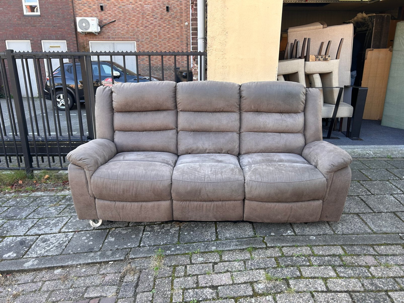 3 zits bank met relaxfunctie, Ophalen, Gebruikt, Driepersoons, 75 tot 100 cm