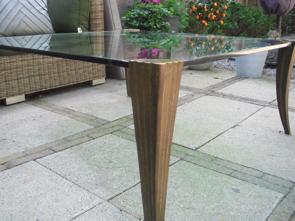 Glazen Salontafel, Ophalen, Gebruikt, 100 tot 150 cm, Vierkant