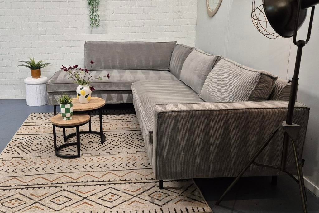GRATIS LEVERING Hoekbank WOOOD grijs 280x200 || GEREINIGD, Huis en Inrichting, Ophalen, 250 tot 300 cm, ., WOOOD