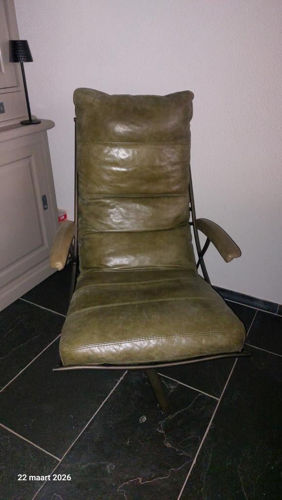 Fauteuil Het Anker Tiberius olijfkleur, Ophalen of Verzenden, Zo goed als nieuw, 75 tot 100 cm, 50 tot 75 cm