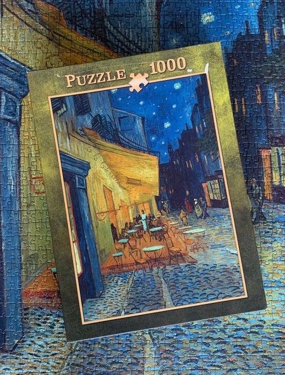 Puzzle Vincent van Gogh: Caféterras bij nacht - 1000 🧩, Ophalen of Verzenden, 500 t/m 1500 stukjes, Gebruikt, Legpuzzel