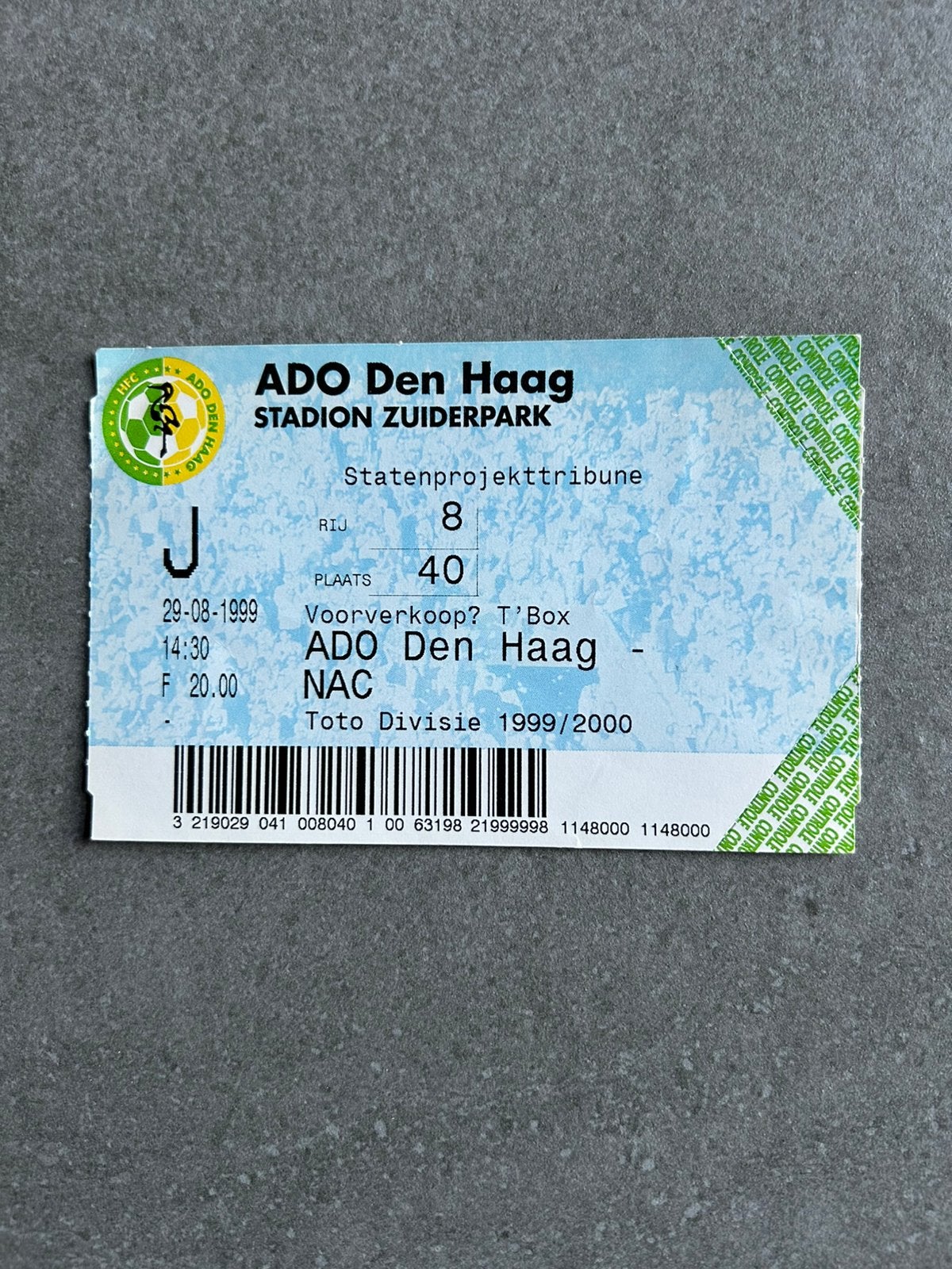 ADO Den Haag - NAC ticket, Verzamelen, Ophalen of Verzenden, Overige binnenlandse clubs, Overige typen