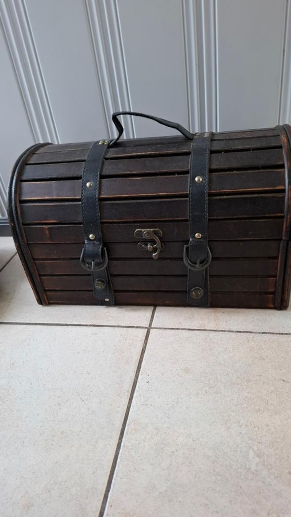 Brocante houten kist dekenkist 41 x24 x24cm, Huis en Inrichting, Woonaccessoires | Kisten, Ophalen, Minder dan 50 cm, Gebruikt