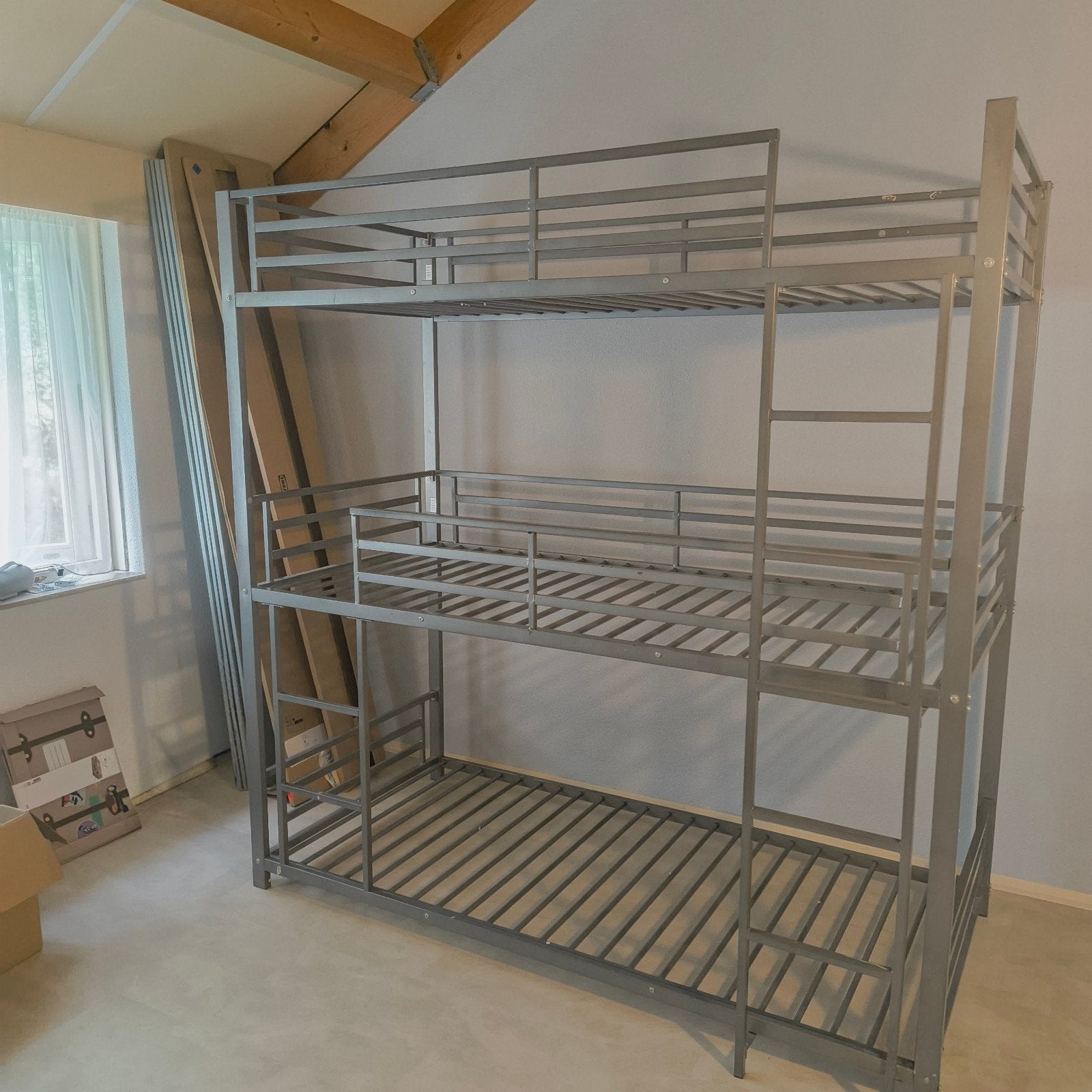 Drie persoons hoogslaper - Ideaal voor kleine ruimtes, Ophalen, Gebruikt, 90 cm, Eenpersoons