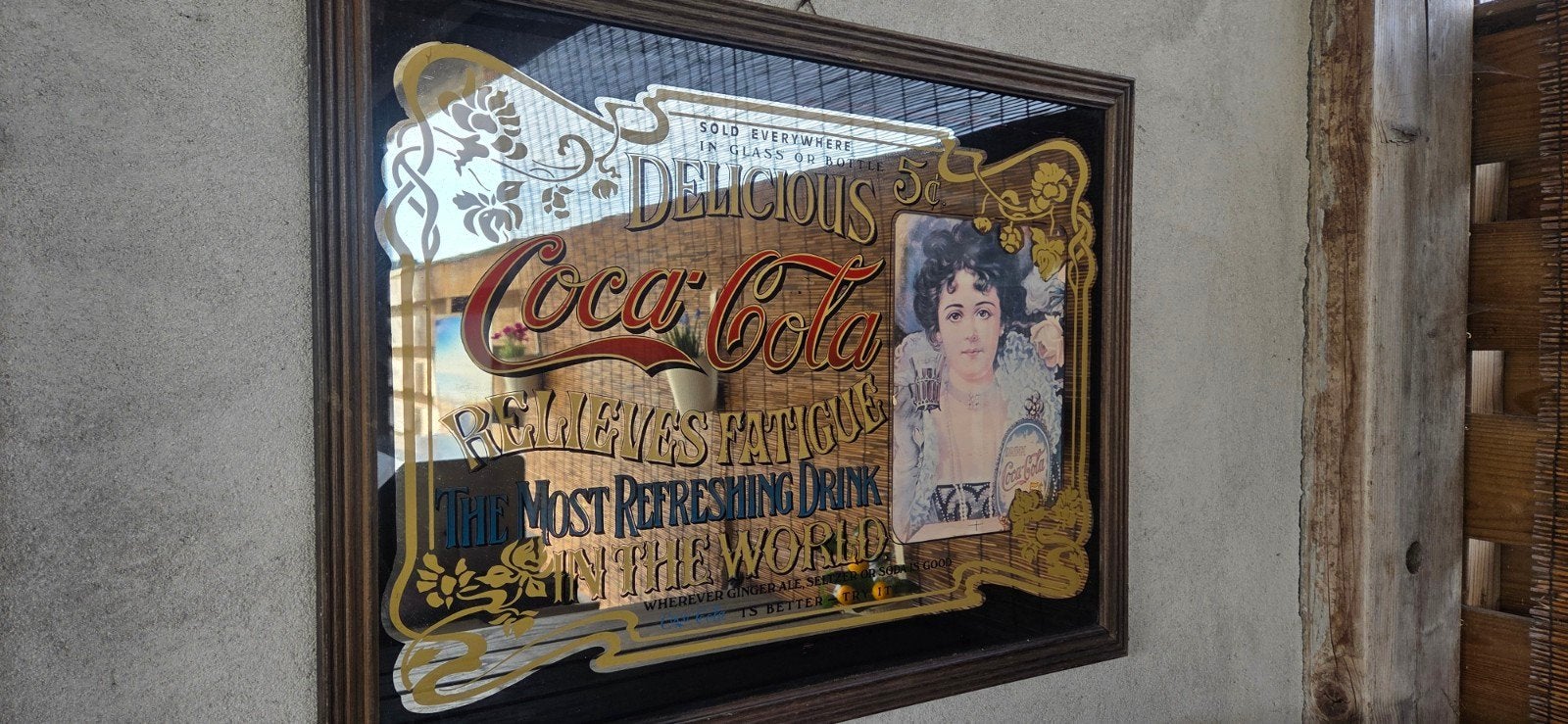 Vintage Coca-Cola Reclamespiegel - 'Delicious Coca-Cola', Ophalen
