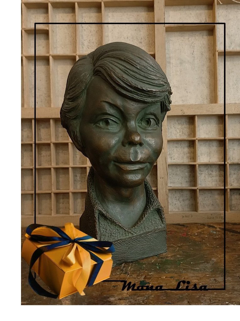 Buste Kinderkopje # 1950 – 1960      24 cm, Antiek en Kunst, Ophalen of Verzenden