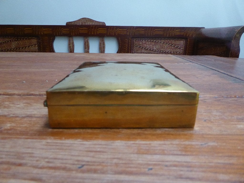 Vintage strakke messing doos, Ophalen of Verzenden