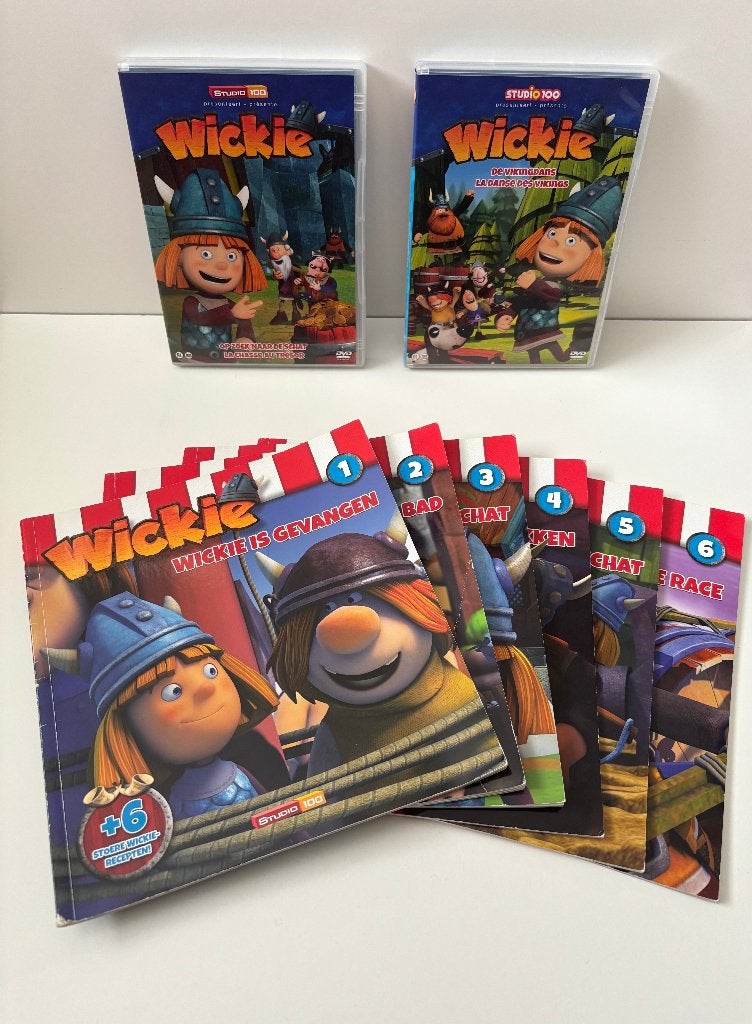 6 Wickie de viking boekjes studio 100 + 2 DVD studio 100, Boeken, Ophalen of Verzenden, Gelezen, Wickie de viking studio 100, Fictie algemeen