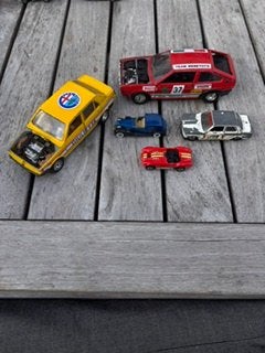 5x Vintage Mattel race- & rallyauto’s – o.a. Alfa Romeo, Overige merken, Gebruikt, Auto, 1:32 tot 1:50