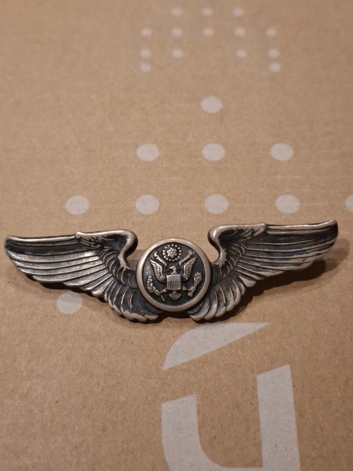 Sterling USAAF Aircrew Wing WO2 full size, Ophalen of Verzenden, Luchtmacht, Amerika, Lintje, Medaille of Wings