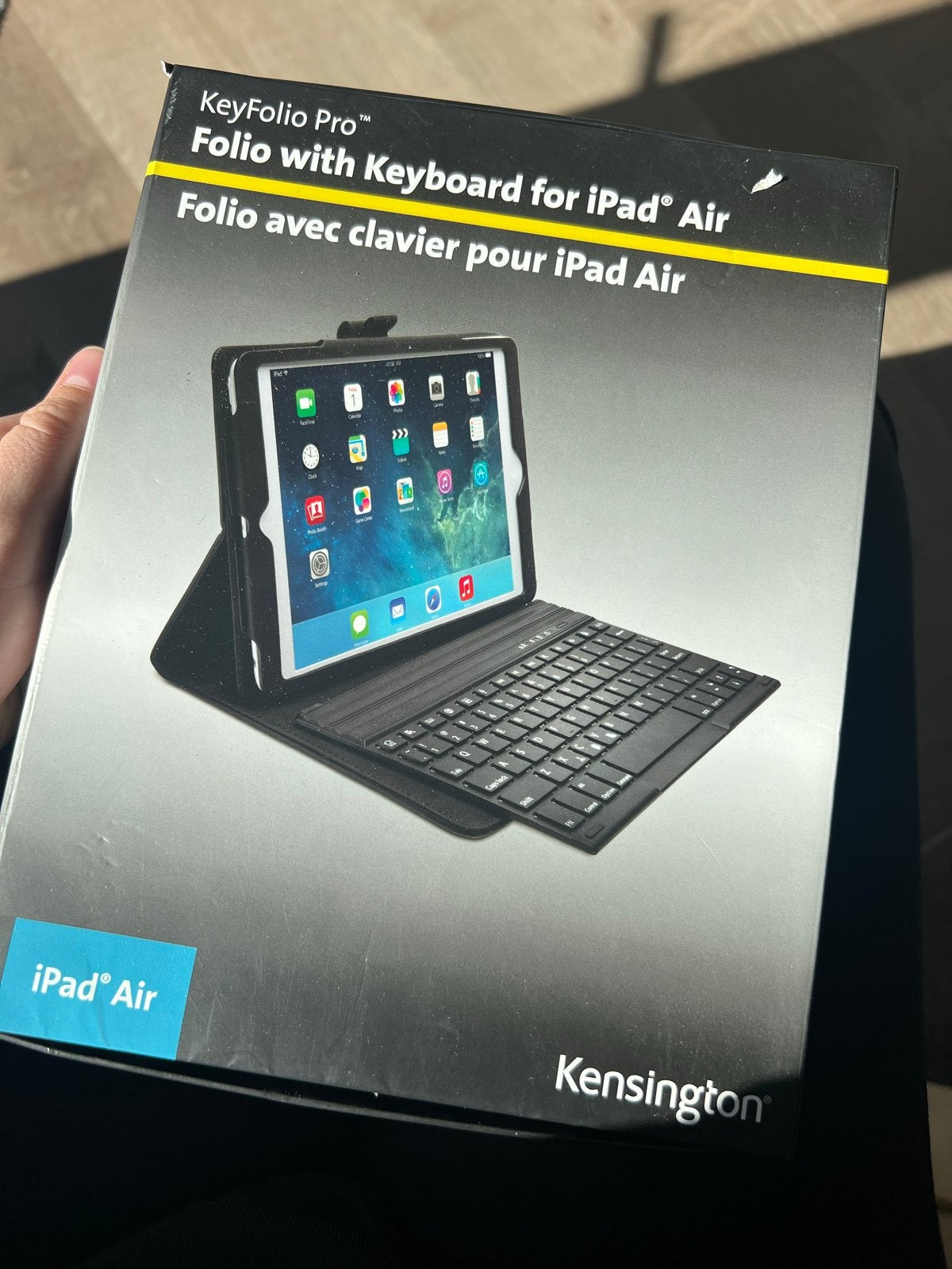 Kensington KeyFolio Pro Folio met toetsenbord voor iPad Air, Computers en Software, Ophalen of Verzenden, Gebruikt, Zwart, Apple iPad Air