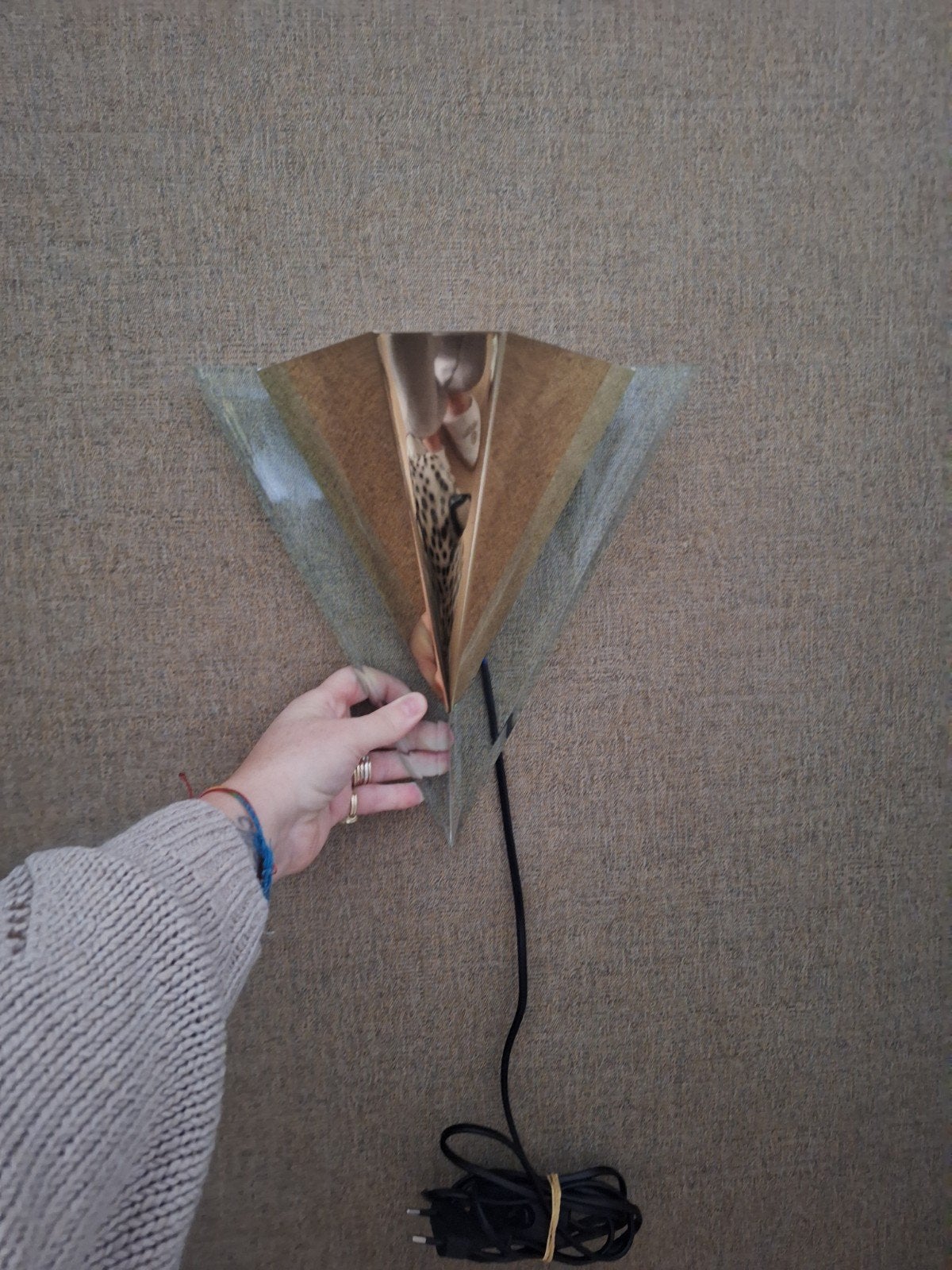 Vintage Wandlampje - Plexiglas en Metaal, Gebruikt, Meerkleurig, Indirect licht, Wandlamp