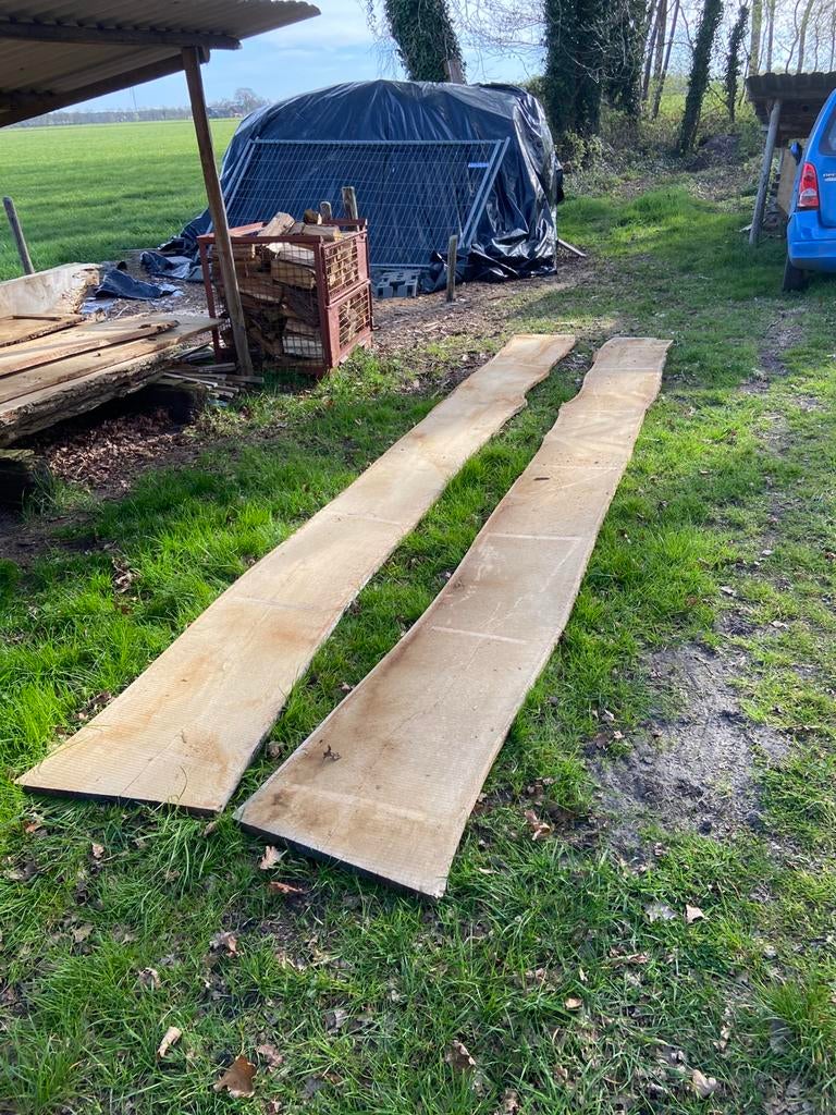 Lange droge eiken planken, Tuin en Terras, Palen, Balken en Planken, Ophalen, Zo goed als nieuw, 250 cm of meer, Planken