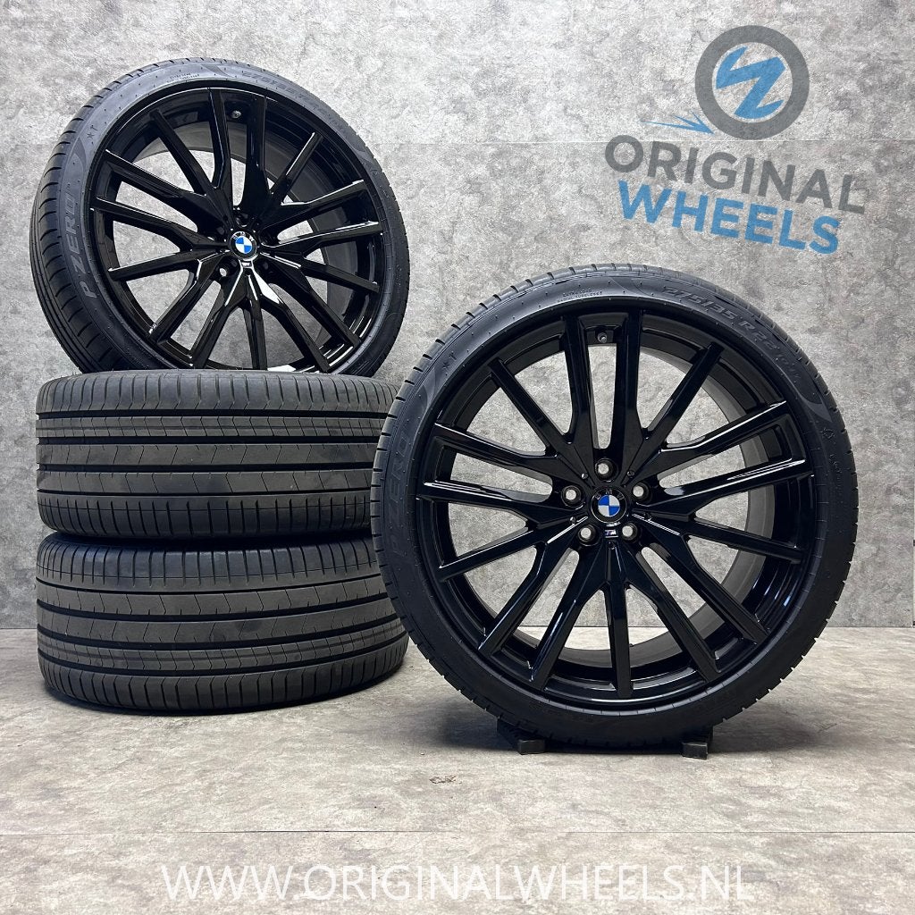 22 inch originele velgen + zomerbanden BMW X5 X6 742 M, Gebruikt, Banden en Velgen, Overige maten, Ophalen of Verzenden