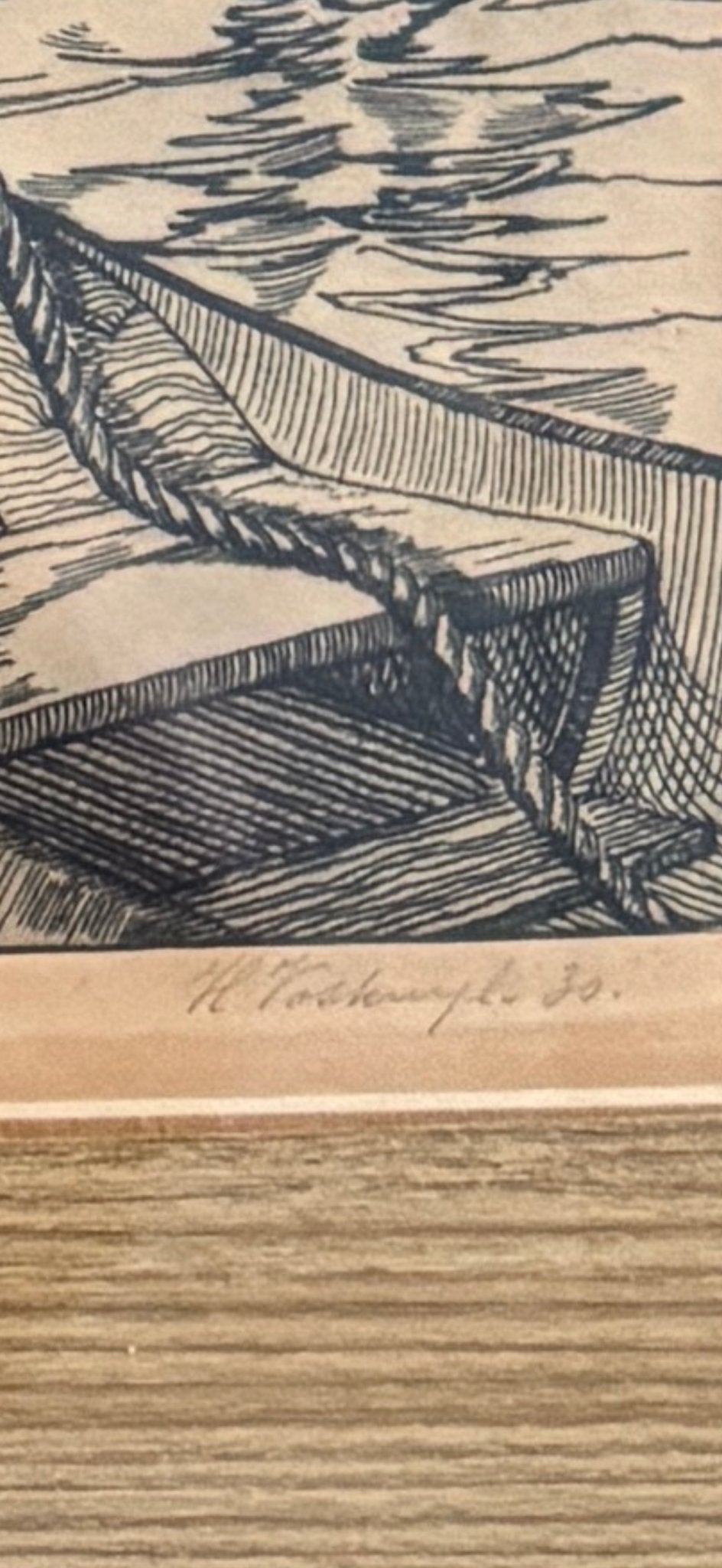Oude ets van stadsgezicht Dordrecht, gesigneerd, Antiek en Kunst, Kunst | Etsen en Gravures, Ophalen, Ets, Stadsgezicht, Gesigneerd