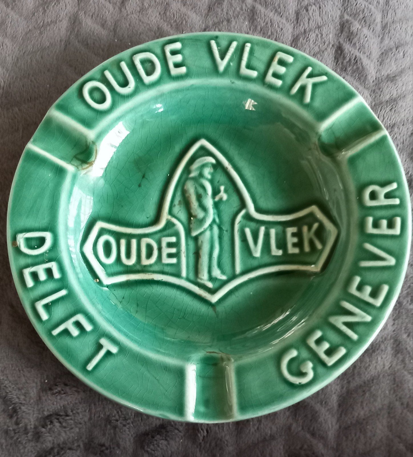 Vintage Asbak Oude Vlek Delft Jenever Jaren '50 PZH Gouda, Ophalen of Verzenden, Gebruikt, Gebruiksvoorwerp
