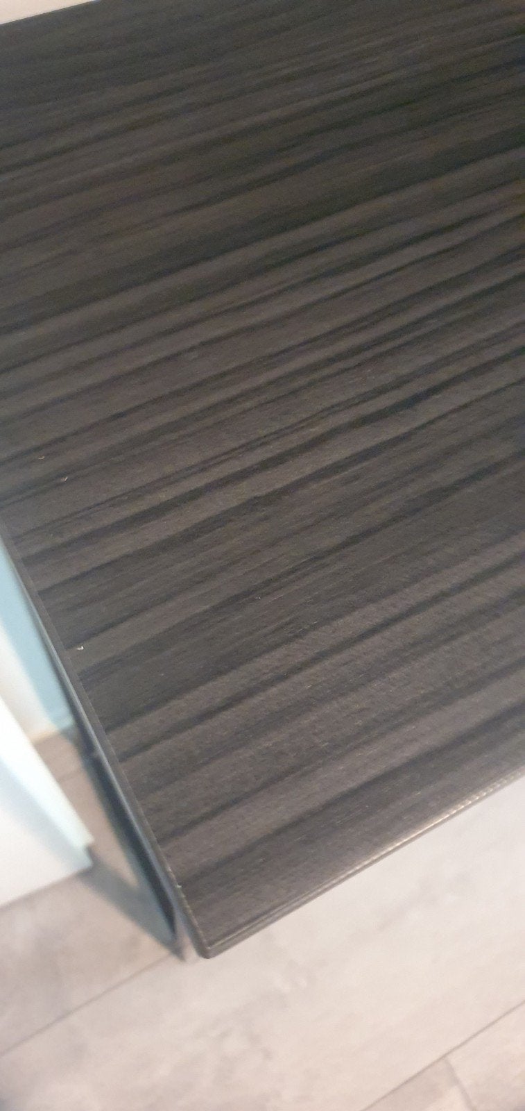 Moderne console tafel - Zwart met houtlook, Huis en Inrichting, 100 tot 150 cm, Tot twee personen, Minder dan 50 cm, Zo goed als nieuw