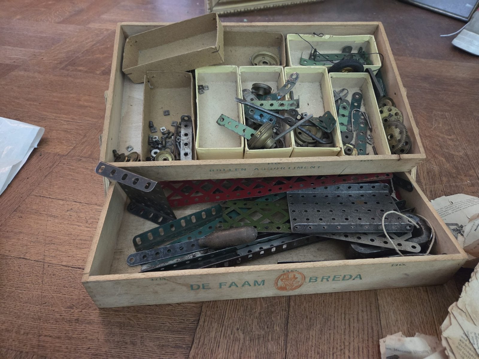 Vintage Mecano bouwdoos 'De Faam Breda' met handleiding, Overige merken, Gebruikt, Ophalen of Verzenden, Groter dan 1:32