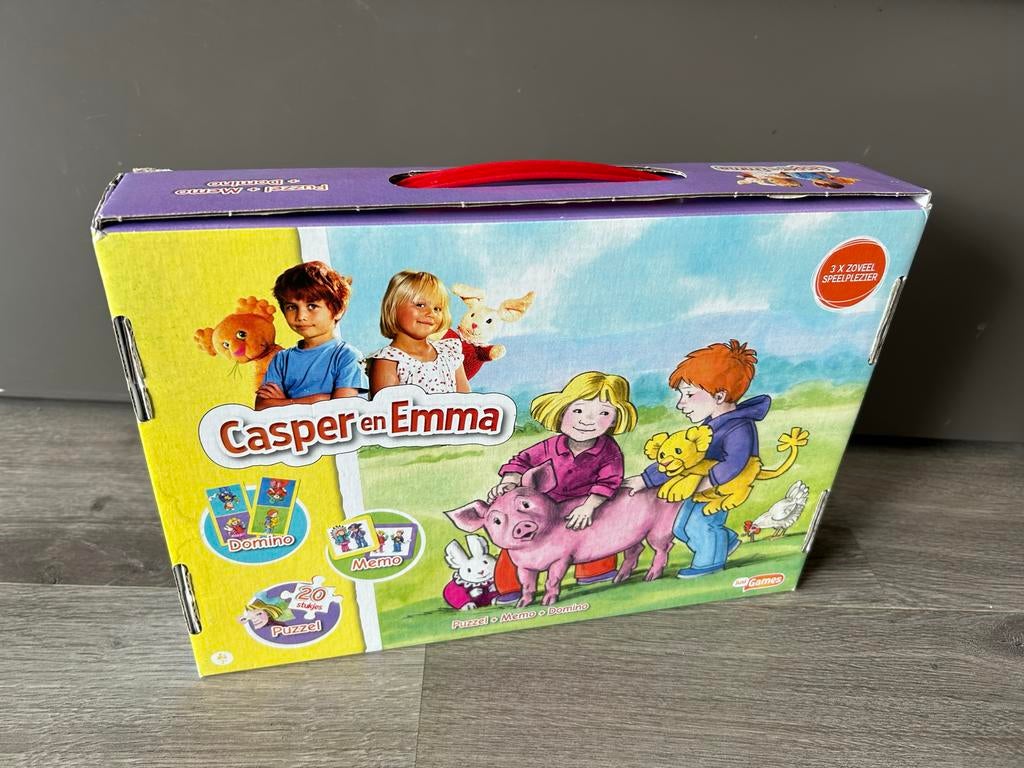 Casper en Emma Puzzel, Domino en Memo Spel, Ophalen of Verzenden, Zo goed als nieuw